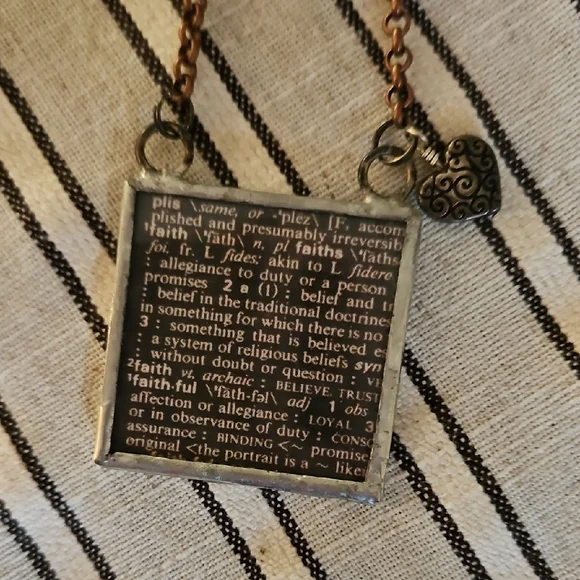 Silver Square Pendant Necklace - Picture 2 of 3